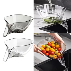 Crystal Clear Multifunctional Drain Basket Two-in-one Wet Separation Comes With Blanching Water Dish Basin paniers