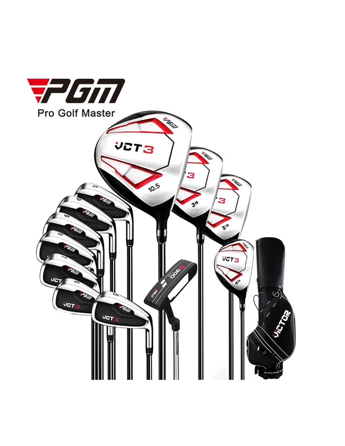 Pgm Set Completo 12 Mazze Da Golf Vct Con Albero In Carbonio Per Adulti