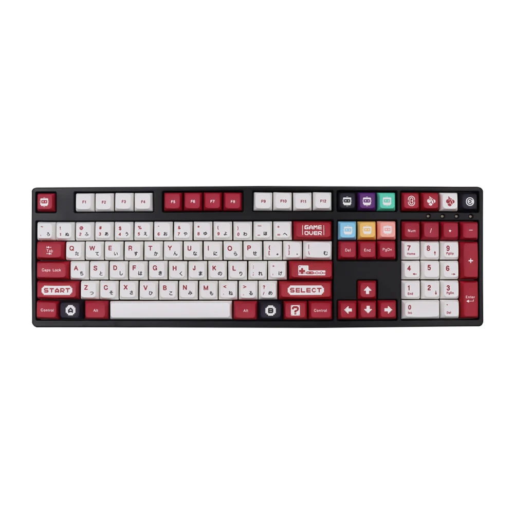 Keycap Teclado Mecânico Keycaps Vermelho e Branco da Máquina Japonês Xda Profile Pbt Sublimação Dye mx Switch Retro 134 Chaves - Imagem 6