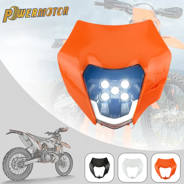 For KTM Motorcycle LED Headlight 2014-2016 XC SX XCW EXC 125-500 Accessories Enduro Motocross Headlamp Assembly Mask Fairing