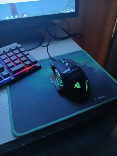 Mouse gamer para jogo computador 3200dpi com LED laser X7 USB Botões Profissional photo review