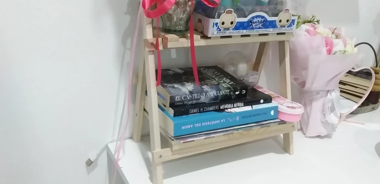 Wooden Desktop Storage Rack, customer photo