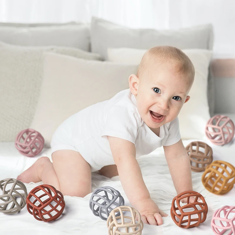 Baby Silicone rodent Toy Ball Suitable BPA Free Baby Teething Chew Silicone Beads DIY Teething Necklace Toys 1pc teething toys baby teething toys silicone teething toys silicone beads silicone teething beads silicone teether