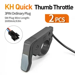 Universal Ebike Thumb Throttle with Quick Disassembly for Left/Right Hand Use - Electric Bicycle Accessory (SM Plug  2PCS)