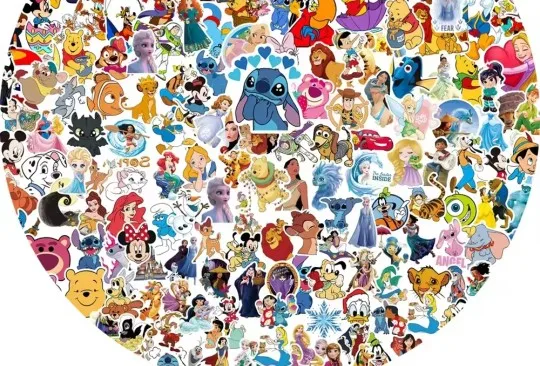 Disney-pegatinas de dibujos animados para decoración de equipaje, pegatinas de grafiti para ordenador portátil, fundas de teléfono, Juguetes DIY, 100 piezas photo review