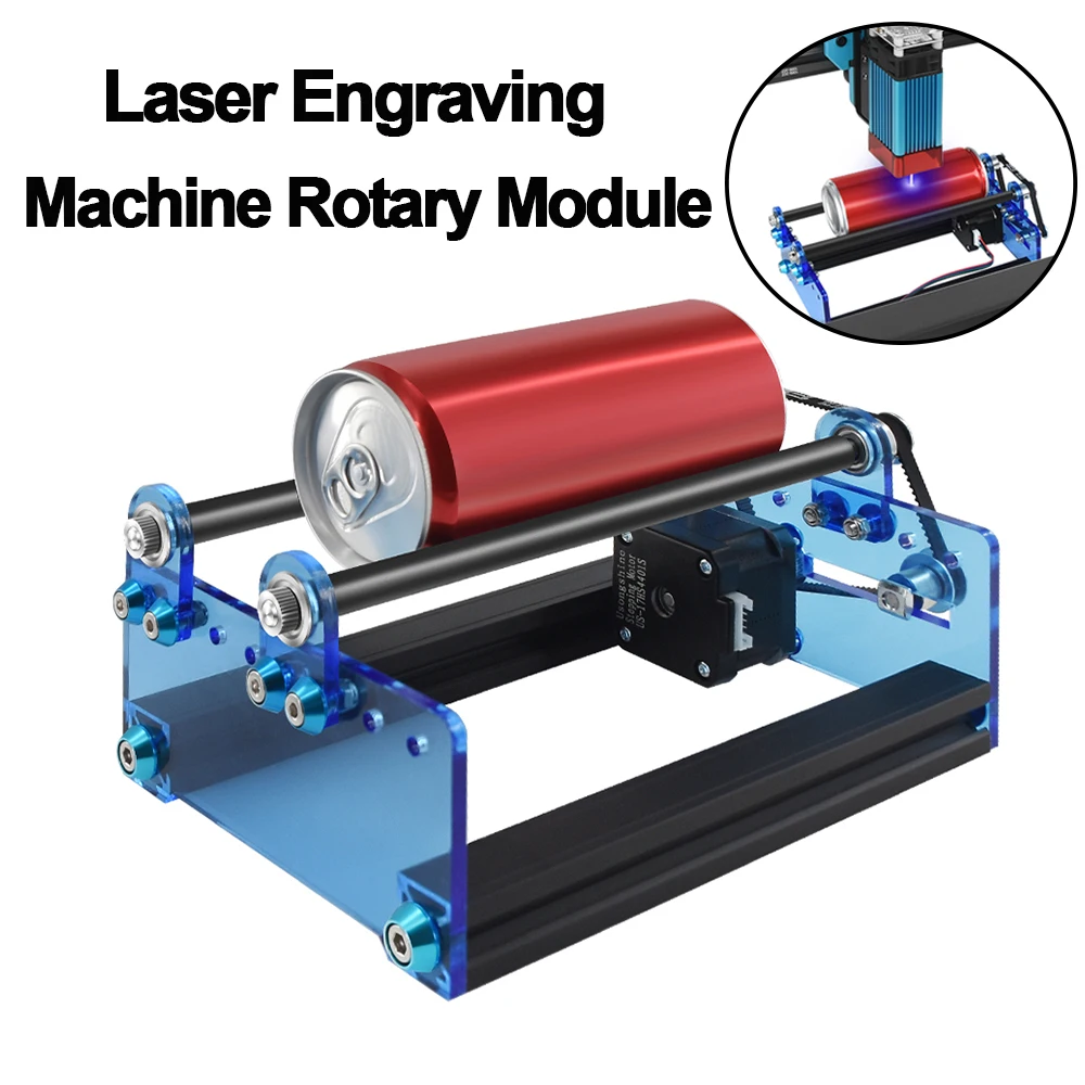 Máquina de Gravura do Laser do Cnc da Impressora 3d Y-eixo Módulo de Gravura do Rolo Rotativo com Motor para Gravar Latas de Objetos Cilíndricos