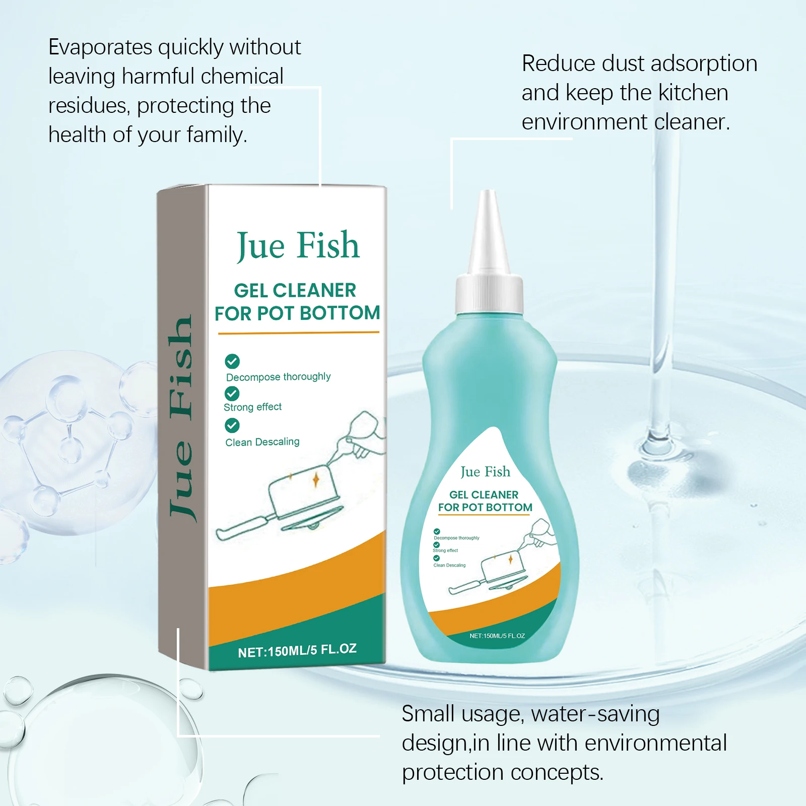 Jue-Fish Kitchen Cleaning Agent Mildew Stain Remover Spray Rust Remover Polishing Pot Black Scale Cleaner Wall Mold Remover