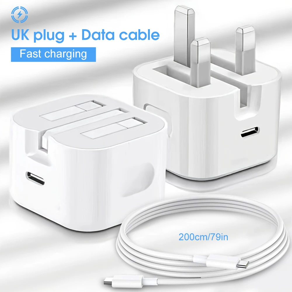 20W Fast Charger For iPhone 16 15 Pro Xiaomi Huawei Samsung Cord PD Foldable Adapter Dual Type C To Type C Quick Charging Cable