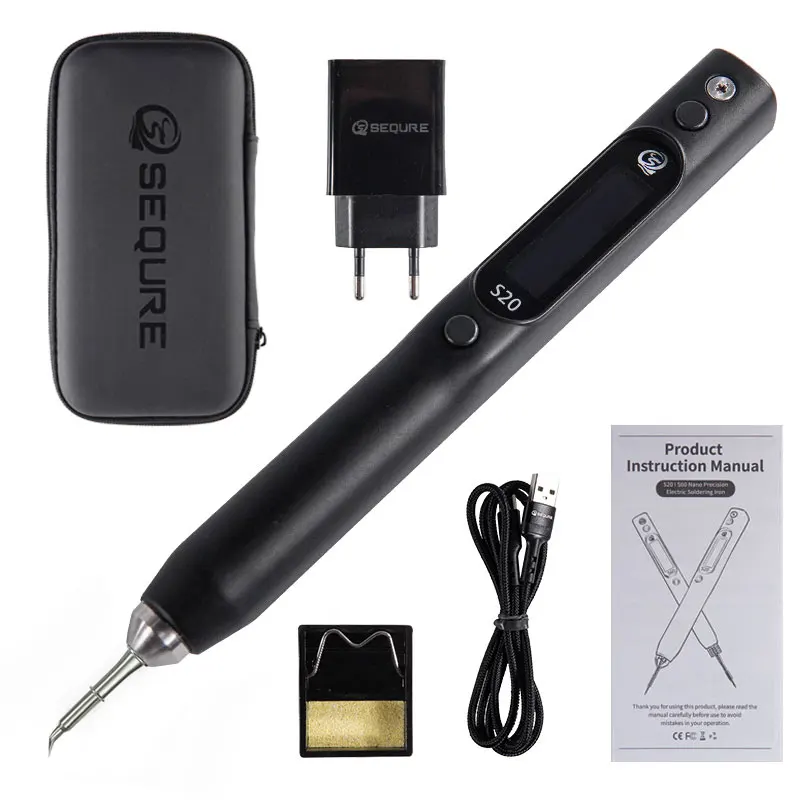 SEQURE S20 Precision Electronic/Phone Repair Nano Soldering Iron Compatible With JBC115 Solder Tips Support PD/QC Power 6