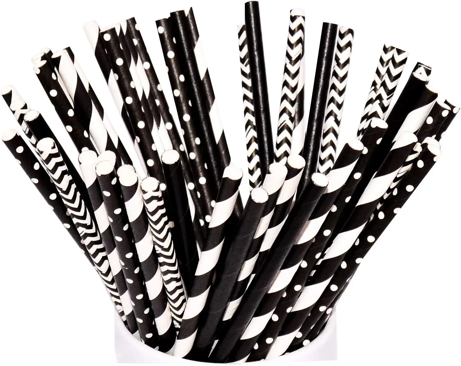 Disposable Paper Straws Biodegradable Drinking Straws for Juice Cocktail Smoothies Birthday Wedding 100