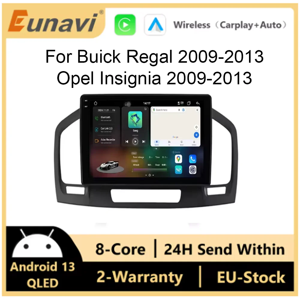 Radio para Auto con Android 15 y Carplay para Buick Regal Opel Insignia 2009-2013, Reproductor Multimedia, GPS, Navegador, Estéreo, Bluetooth 1