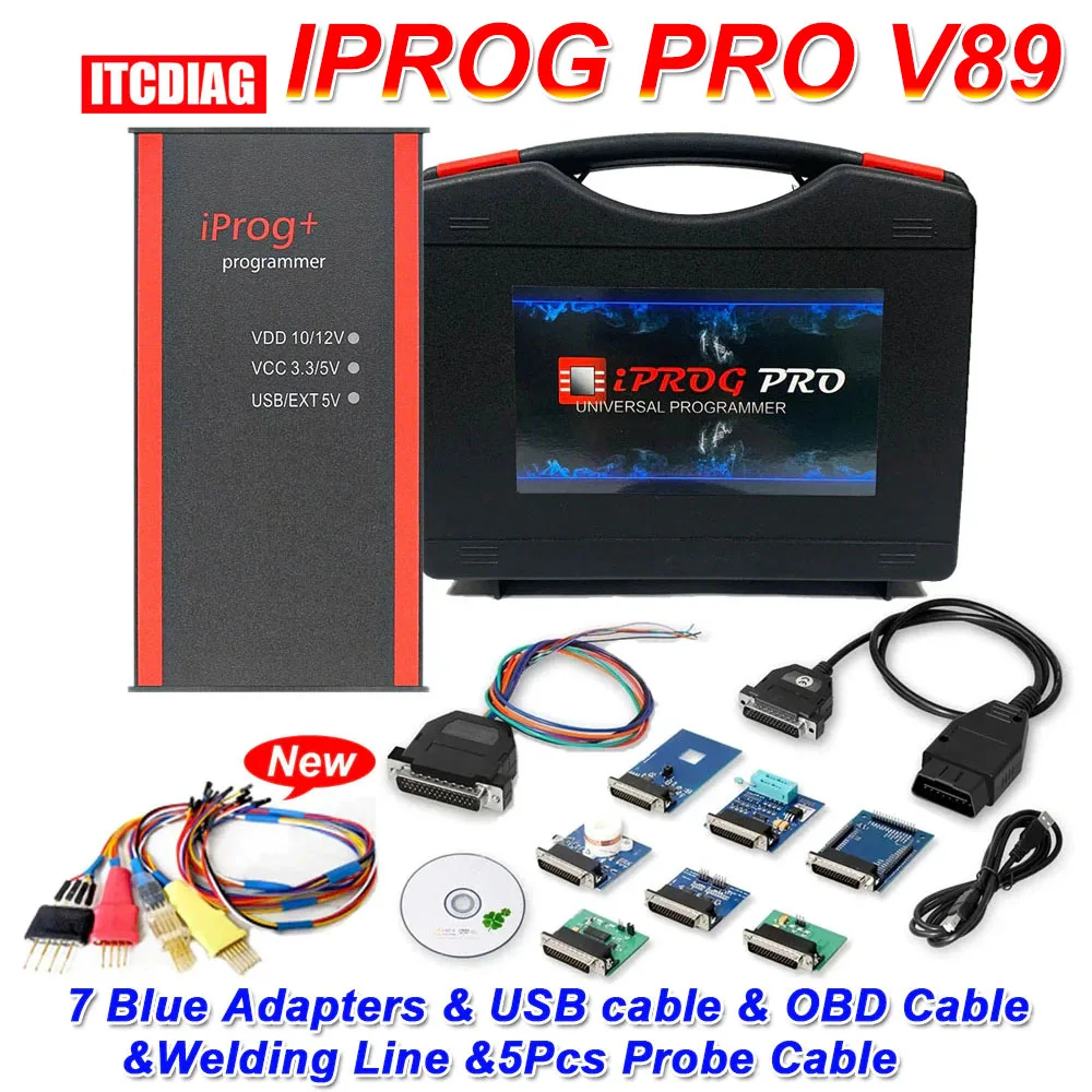 

IPROG+ V89 Iprog Pro Full ECU Key Programmer Support IMMO/Airbag Reset/Mileage Correction 3 in 1 Replace Carprog Digiprog3 Tango