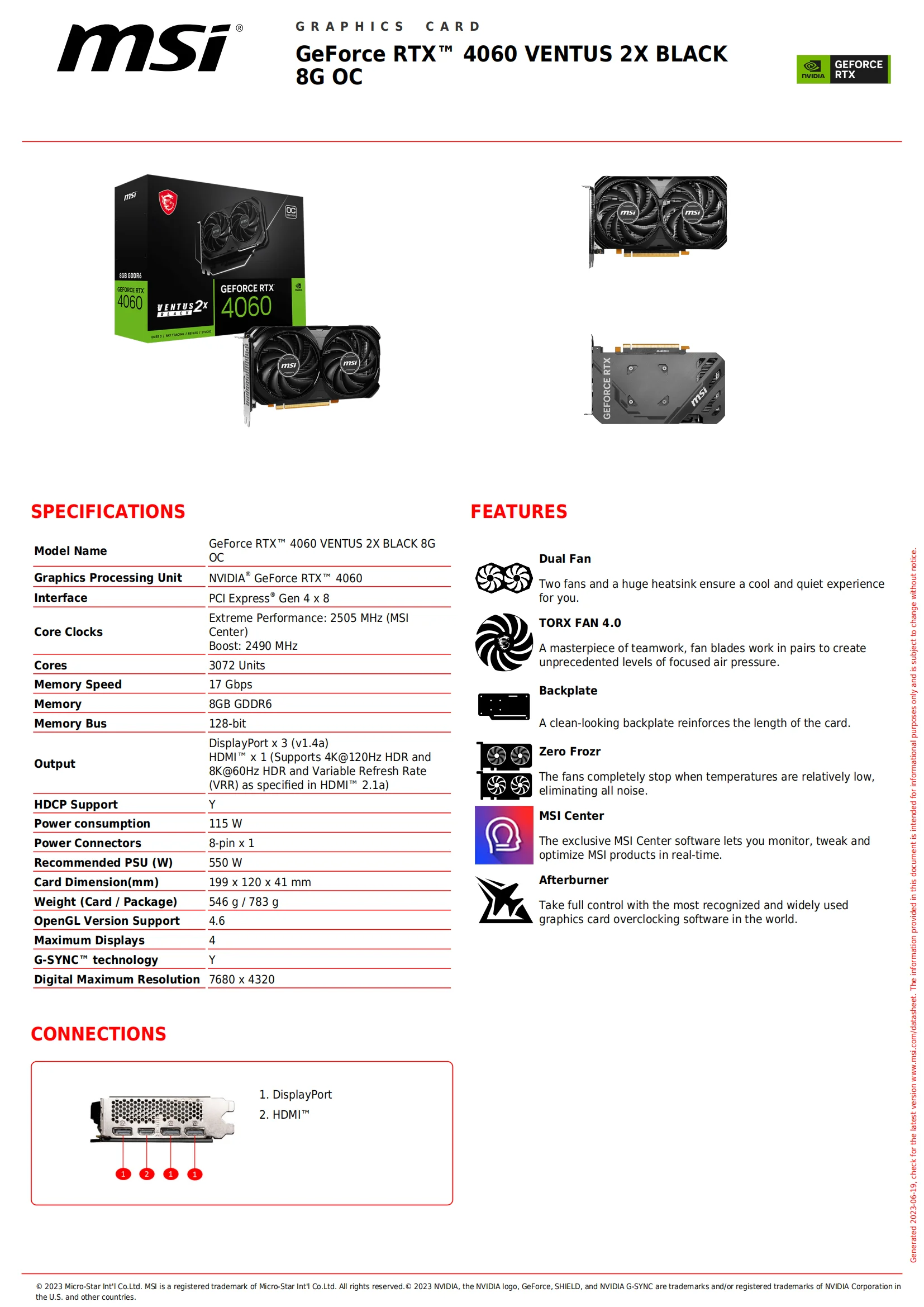 Msi Geforce Rtx 4060 8gb Graphics Card Under 10000 New MSI RTX