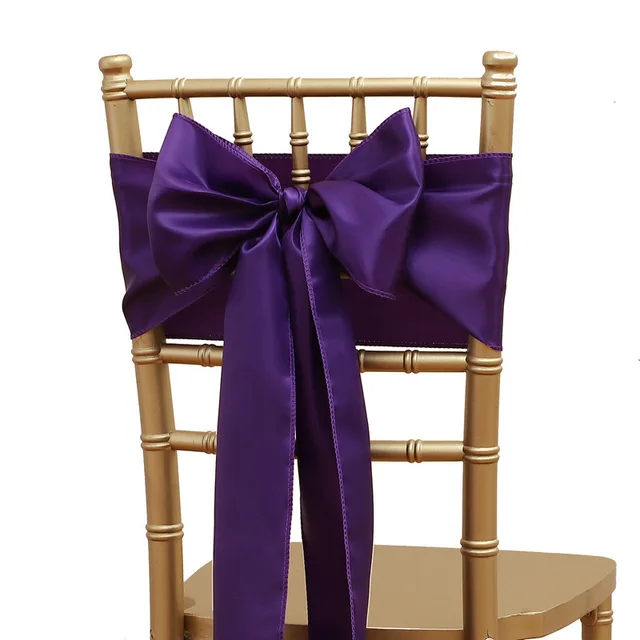 Ceintures à nœud de chaise en Satin, 275cm/108 pouces, 1 pièce, nœuds de chaise de mariage, attaches papillon en ruban pour fête, événement, Banquet, décoration de la maison 6