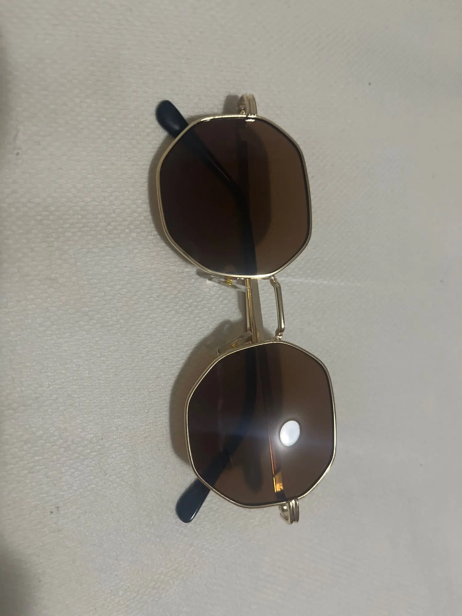 Polygon Metal Sunglasses Vintage Mirror Luxury Unisex photo review