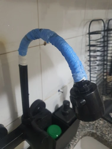 Black Brushed Brass Kitchen Faucet - 360° Rotating Sprayer photo review