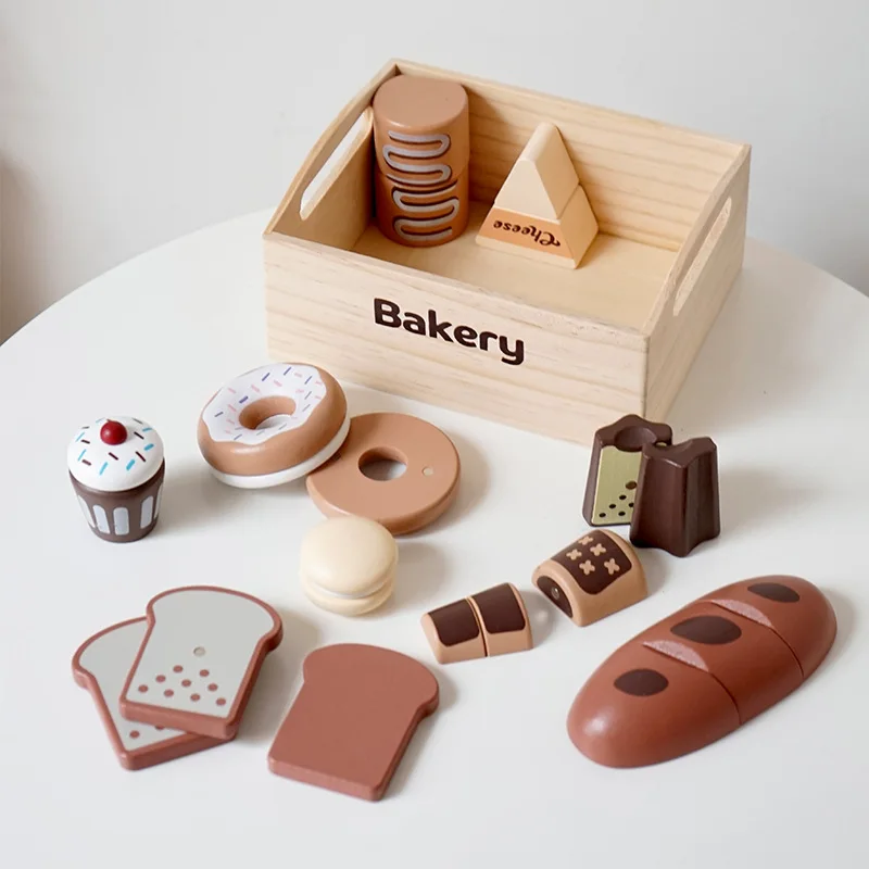 Cutting Pretend Kitchen Toys Wooden Food Accessories Set For Kids Educational Cognition