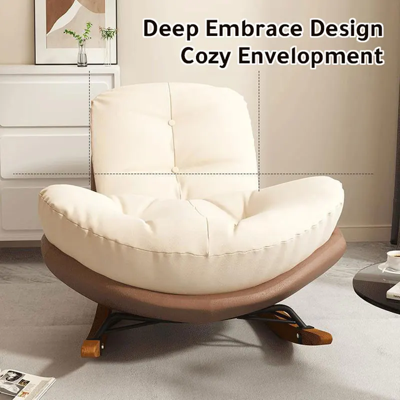Rocking Chair Balcony Home Technology Cloth Rocking Chair Living Room Leisure Rocking Chair, Modern Rocking 6