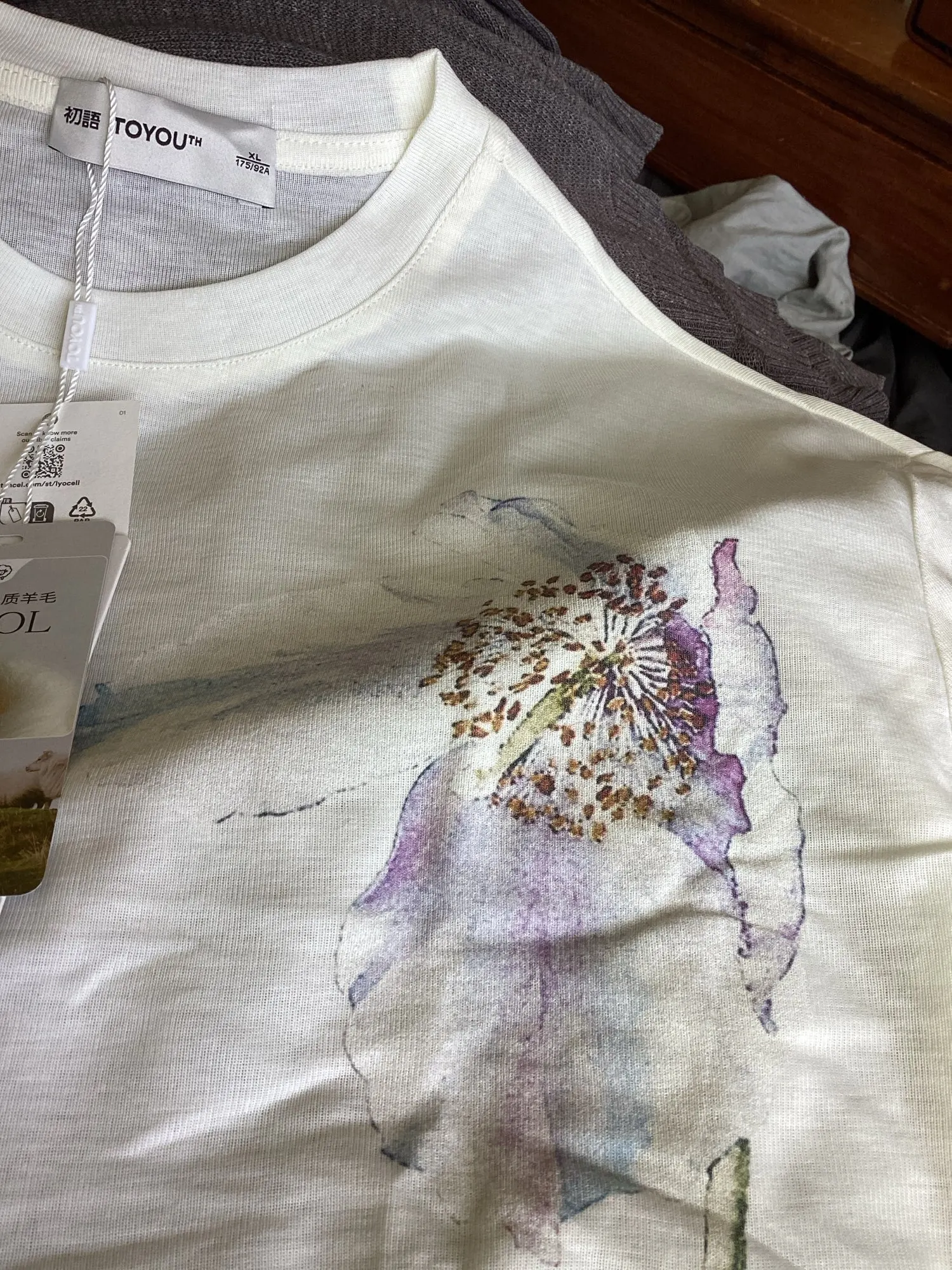 TOYOUTH Women Long Sleeve T-shirt  Autumn New Lyocell Wool Watercolor Blend Green Velvet Loose Pullover Tops photo review