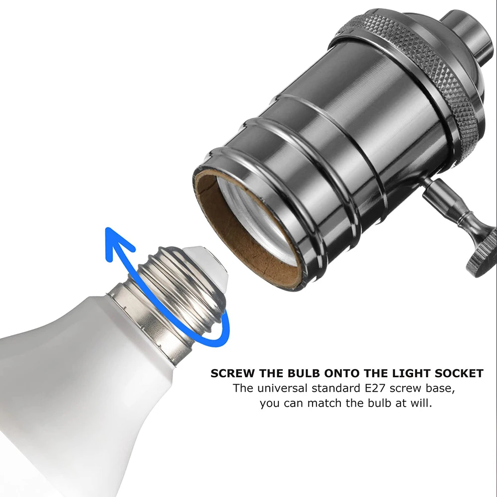 2pcs Vintage Socket E27 Lamp Holder Aluminum Shell With Switch Edison Screw Socket Retro Lighting Antique Bulb Base Lampholder