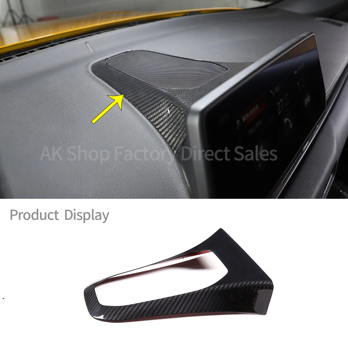 

Real Carbon Fiber Car Dashboard Horn Frame Cover Stereo Speaker Panel Trim Sticker Accessories For Toyota GR Supra A90 2019-2022