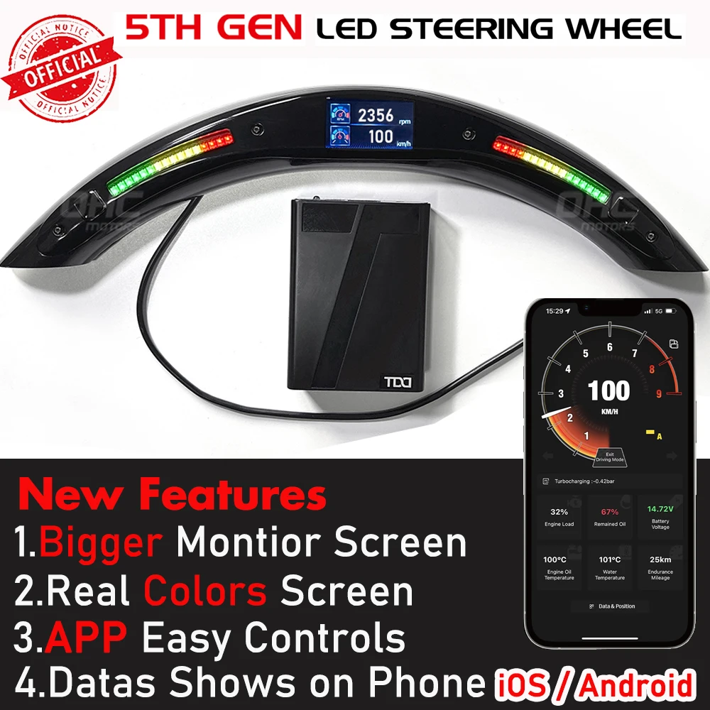 포르쉐 Boxster 986 996 993 100% 와 호환되는 LED 성능 스티어링 휠 디스플레이, 실제 탄소 섬유