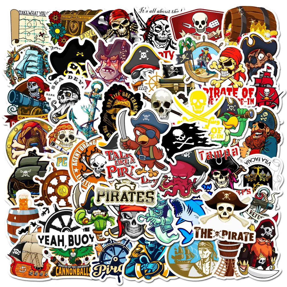 10/30/50PCS Cartoon Pirate Stickers Graffiti Decals Classic Toy For Kids  Gift DIY Laptop Phone Fridge Notebook Car Cool Sticker - AliExpress
