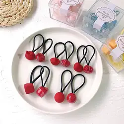 Children's Cute High-Stretch Hair Ties Set - Pack of 10 (Red)