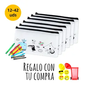 Lote 12 a 48 unidades Estuches de lápices para niños, Detalles cumpleaños  infantil para invitados, Manualidades accesorios y materiales, Mochilas  para colorear, Regalos originales niños, Regalantes Store