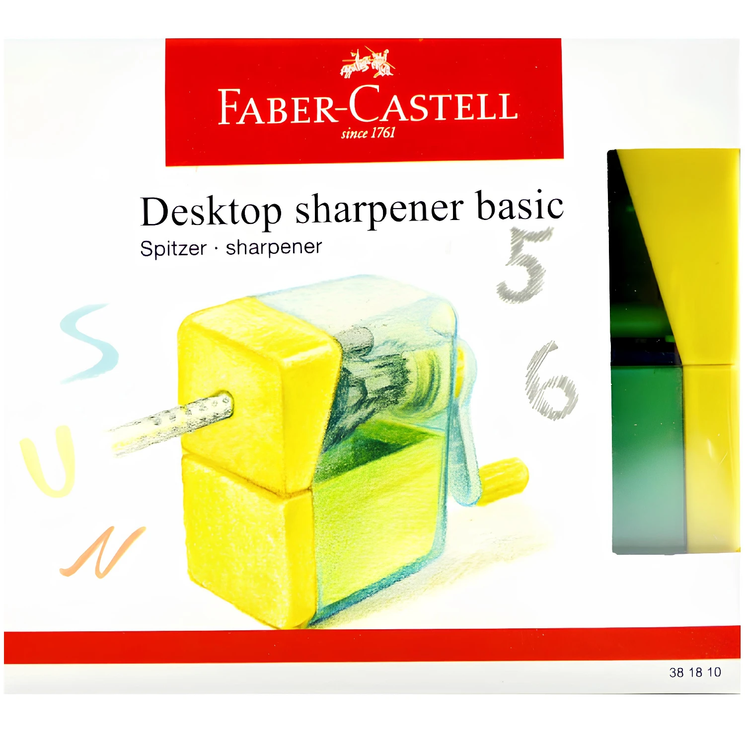  Shachihata Faber-Castell Sacapuntas Rojo tfc-182797 – 1  (cuadrado) : Productos de Oficina