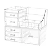 2 - Pack Clear Acrylic Makeup Storage Organizer. Each with 6 Stackable Drawers. Ideal Cute Desk Organizer for Vanity, Jewelry 1