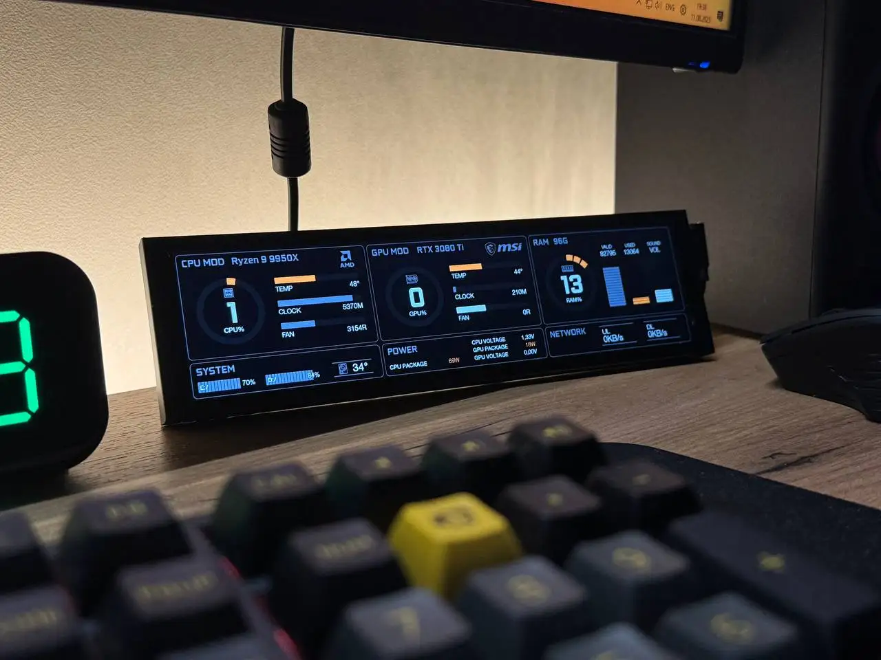 Turzx 8.8 Polegada usb tela secundária ips desktop display