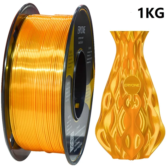 ERYONE Clearance Promotion TPU PLA PLA+ Silk Rainbow Ultra Silk 3D Printing Filament 1KG/0.5KG For FDM 3D Printer Fast Shipping Ultra Silk Gold