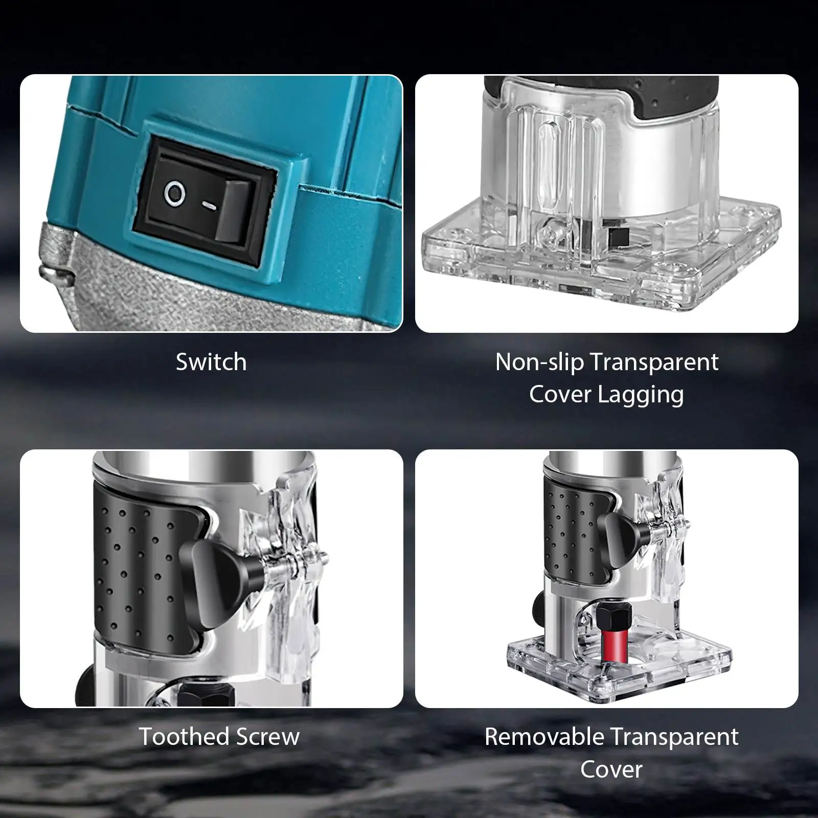 Rakt styrtillbehör och justeringskomponenter prydligt upplagda