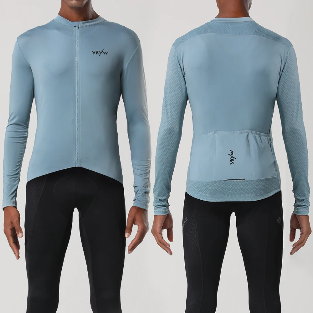 Ykywbike Autumn Bicycle Clothing Road Racing Bicycle Clothes Breathable Spring Bike Shirt Long Sleeve Mtb Cycling Jersey men