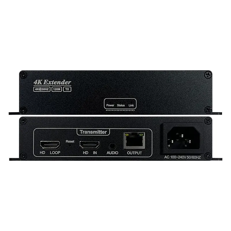 4K 120M HD KVM AMS-HE120 Support RJ45 Ethernet Adapt CAT5E/6 Fiber Video Extension Transmitter&Receiver For PS4 PC TV DVD