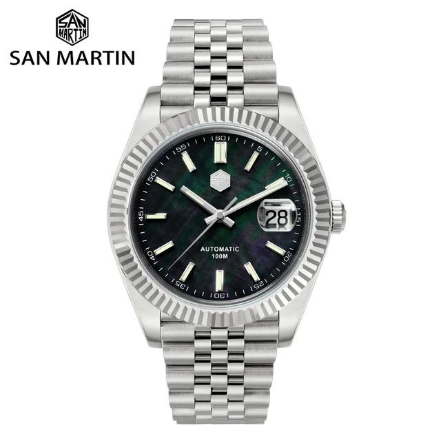 San Martin Men Dress Watch 40mm Classic Luxury PT5000 SW200 Automatic Mechanical Fashion Business Wristwatch Sapphire 10 ATM 1