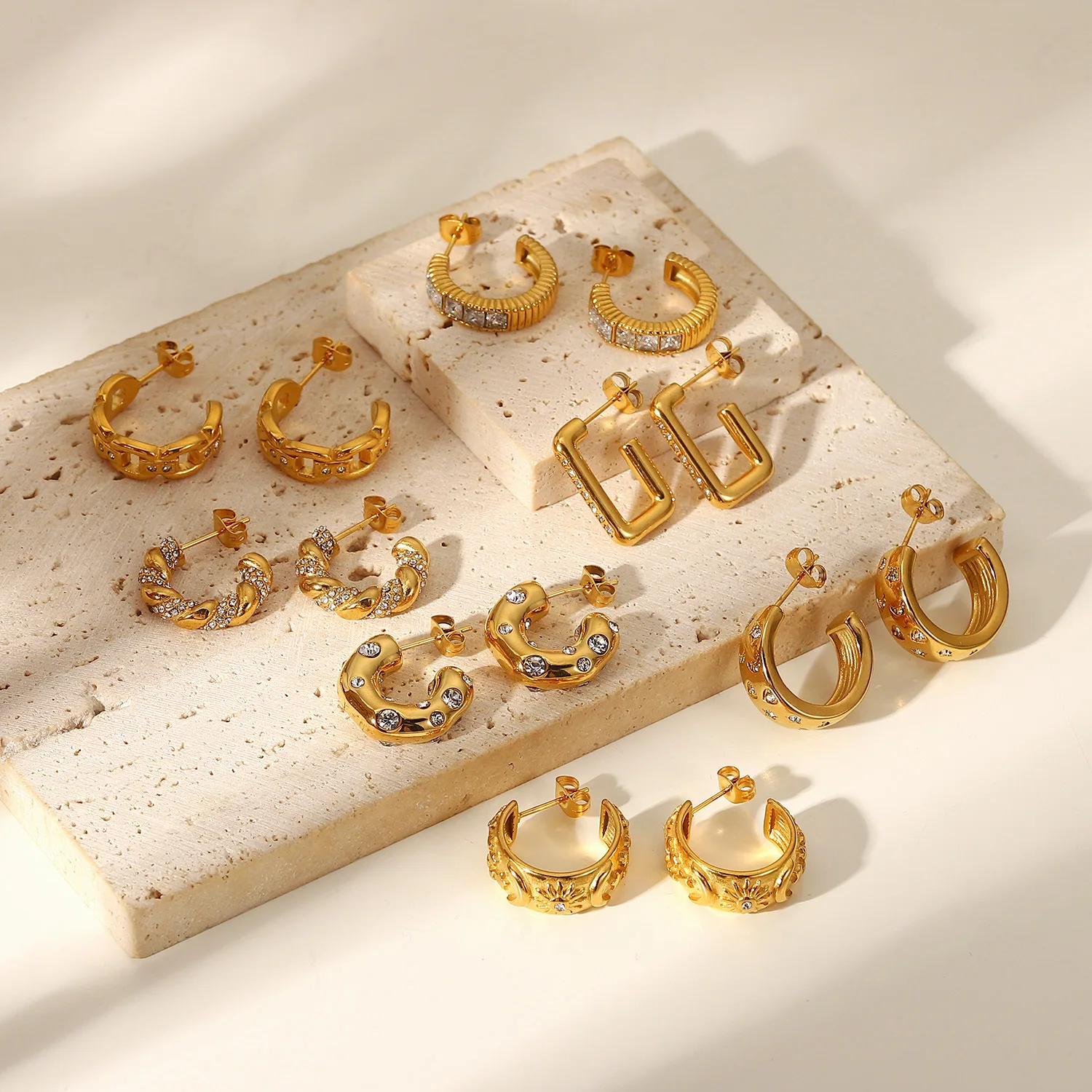 tops earrings gold design
