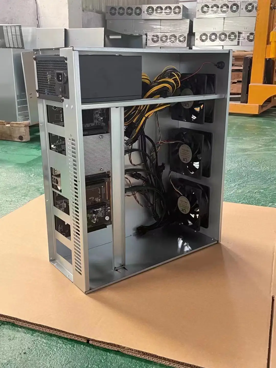 5 GPU 서버 케이스, 3 팬 프레임 하우스 머신 플랫폼, X79 마더보드용 BTC ETH 케이스 실버 - AliExpress