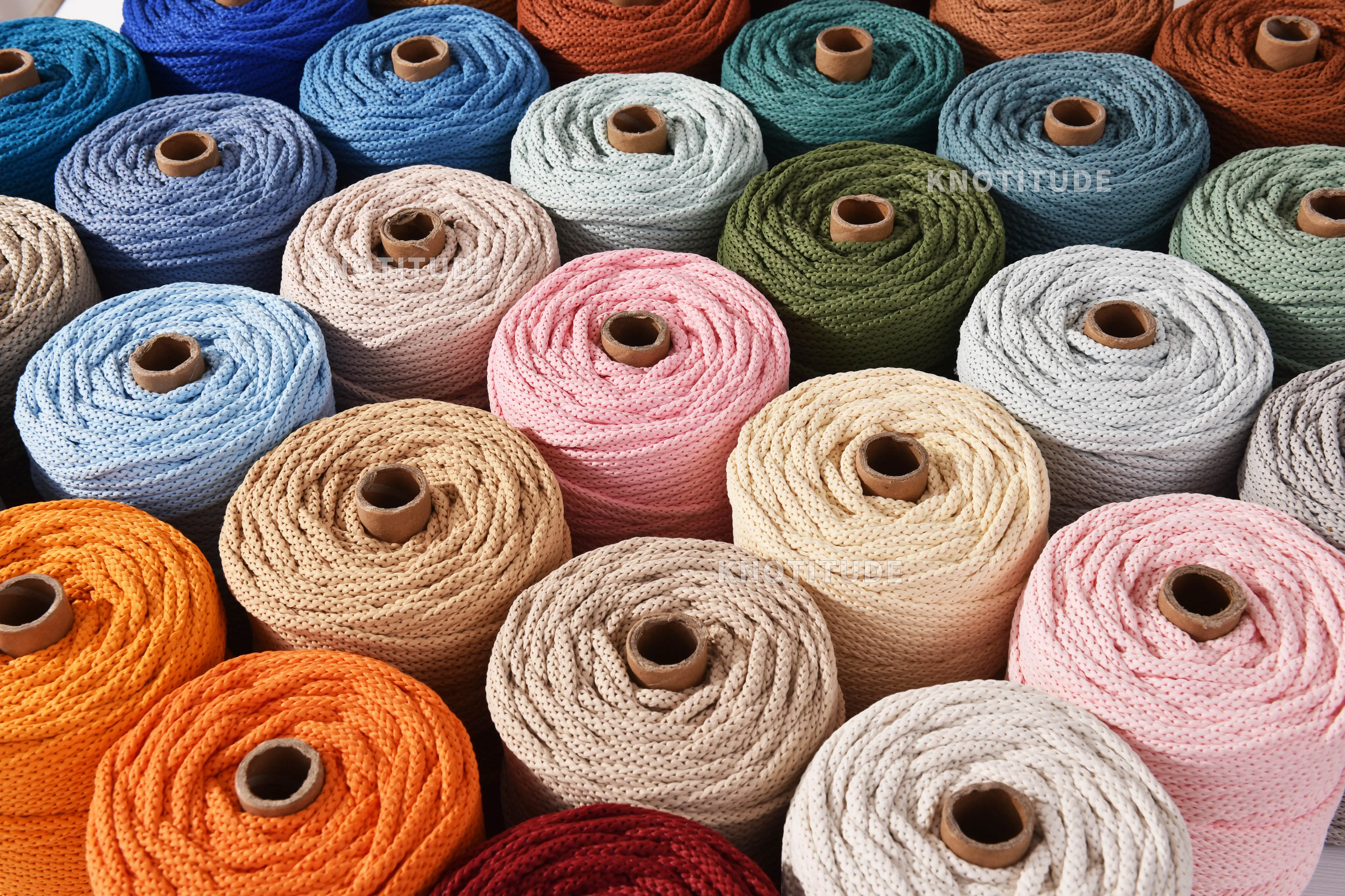 5.5MM Polyester Knitting Cord 100yards Macrame braid cord for Hand Knitting & Bag Making Rope 600gram 5