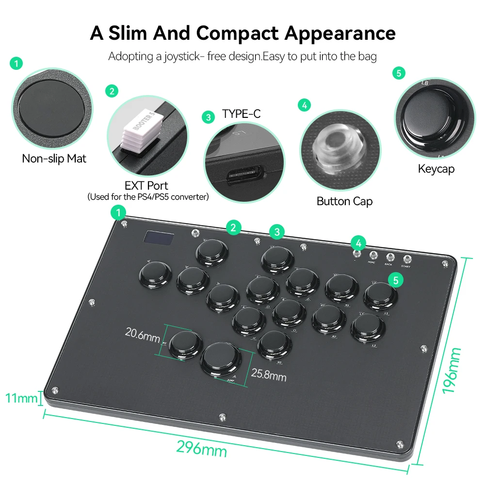 Slim hitbox レバーレスコントローラー （ボタン配置を自由に