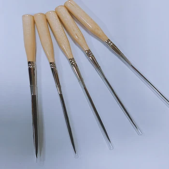 Artsecret Pennelli professionali per pittura con dettagli Orecchio di bestiame Capelli Art Striping Pennello per acquerello Fodera ad ago lungo da 0,33" a 1,14" 1