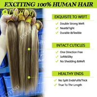 Tissage Brésilien Lisse 14A 100% Cheveux Humains 18 20 22 Pouces P4/27 Ombre Blond Miel 1 3 4 Mèches Livraison 3 Jours France pour femmes noires 3