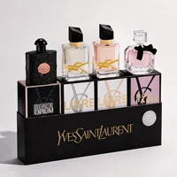 Yves Saint Laurent YSL Coffret Parfum Femme – Lot de 4 Miniatures Voyage (Mini Splash) – Cadeau Luxe Parfums Iconiques YSL 1