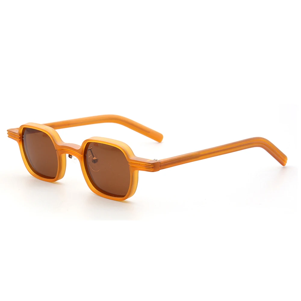 Vintage Men Square Sunglasses Polarized Women UV400 Sun Glasses Driving Eyewear Retro Brown Grey Black Blue Transparent