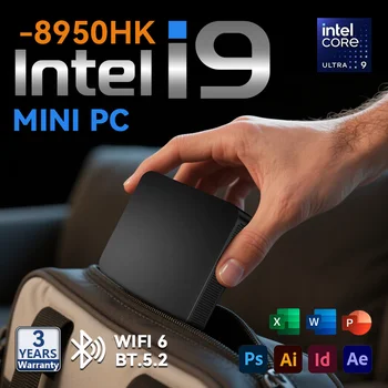 Mini PC portatile Windows 11 Pro Intel Core i9 8950HK 16GB DDR4 1TB SSD Gamer PC Dual WIFI 6 BT5.2 4K HD Mini Gaming Pc Desktop 1