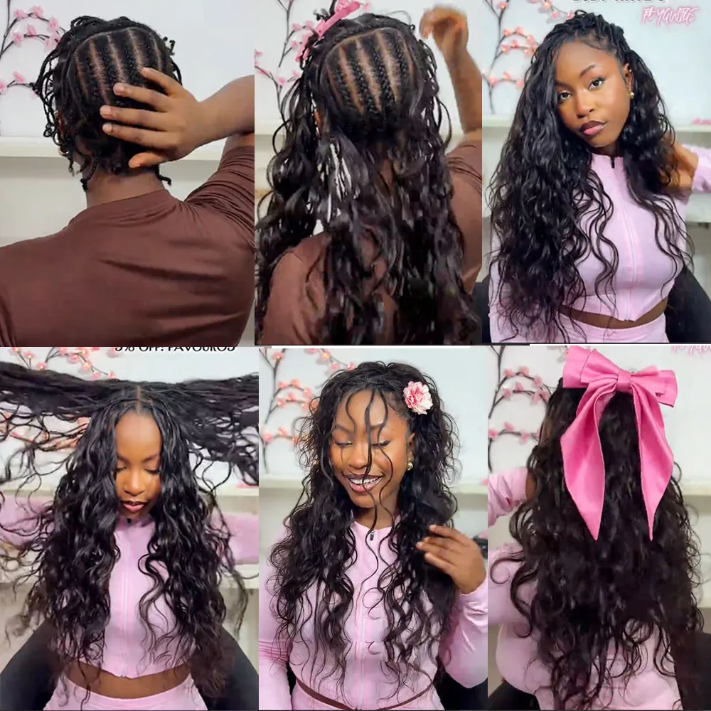 Miracle Knots Crochet Human Hair For Braiding Body Wave Boho Braids 100% Raw Human Hair Extensions Feathered Human Crochet Hair 3