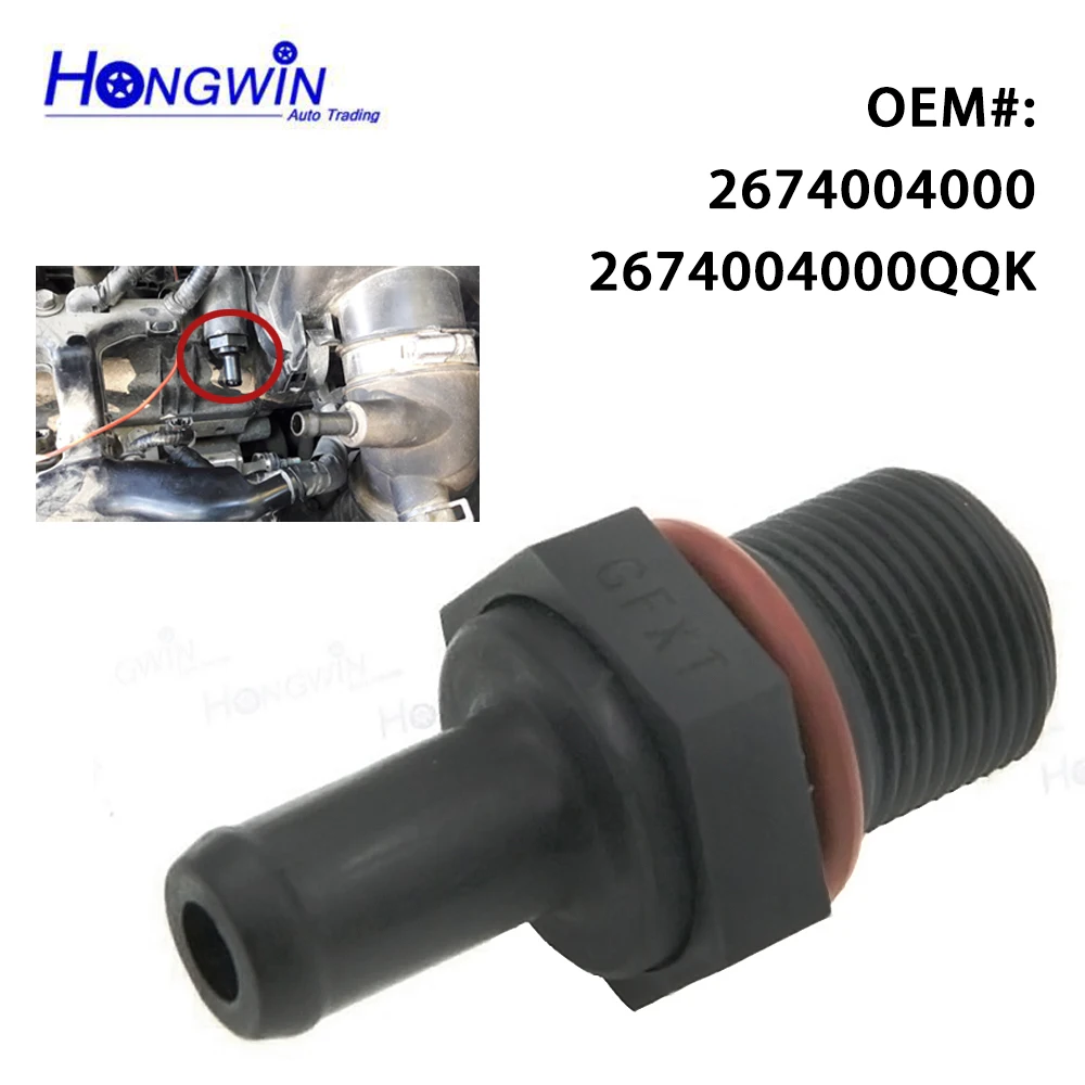 Exhaust Control Valve New Crankcase Ventilation PCV Valve 2674004000 Europe KIA Picanto 11-20 1.2 Hyundai I10 2010-13 1.0 G3LA 1.1 G4HG 1.2 G4LA