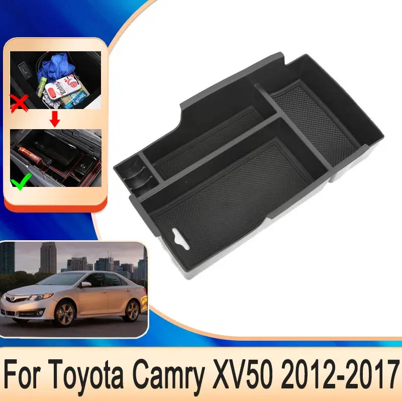 

Для Toyota Camry XV50 2012 2013 2014 ~ 2017 Карманный органайзер для автомобильной карты телефона Центральный подлокотник Ящик для хранения Держатель Accesorio
