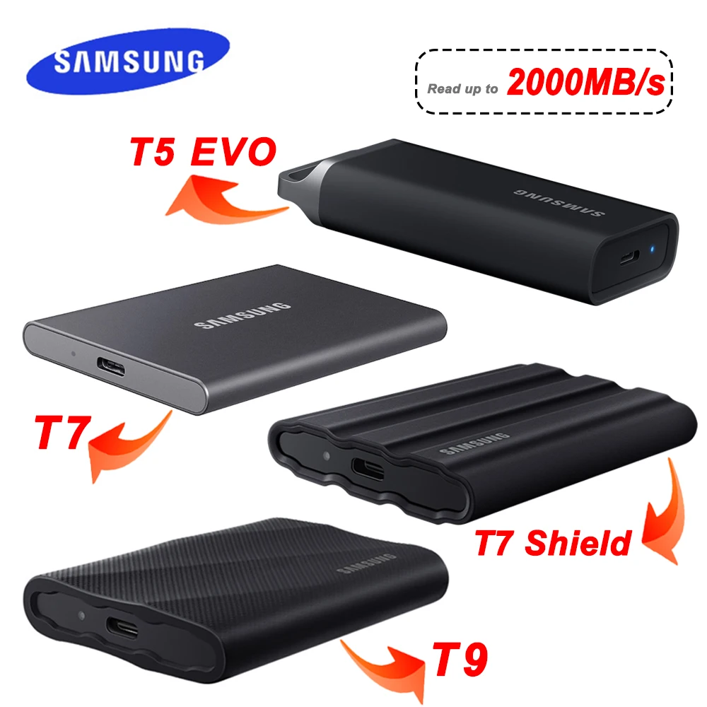 Samsung Portable SSD External HD 4TB Ssd 1TB External Hard Drives 500GB USB 3.1 3.2 SSD Pen Drive 2TB PSSD Laptop external hard drive